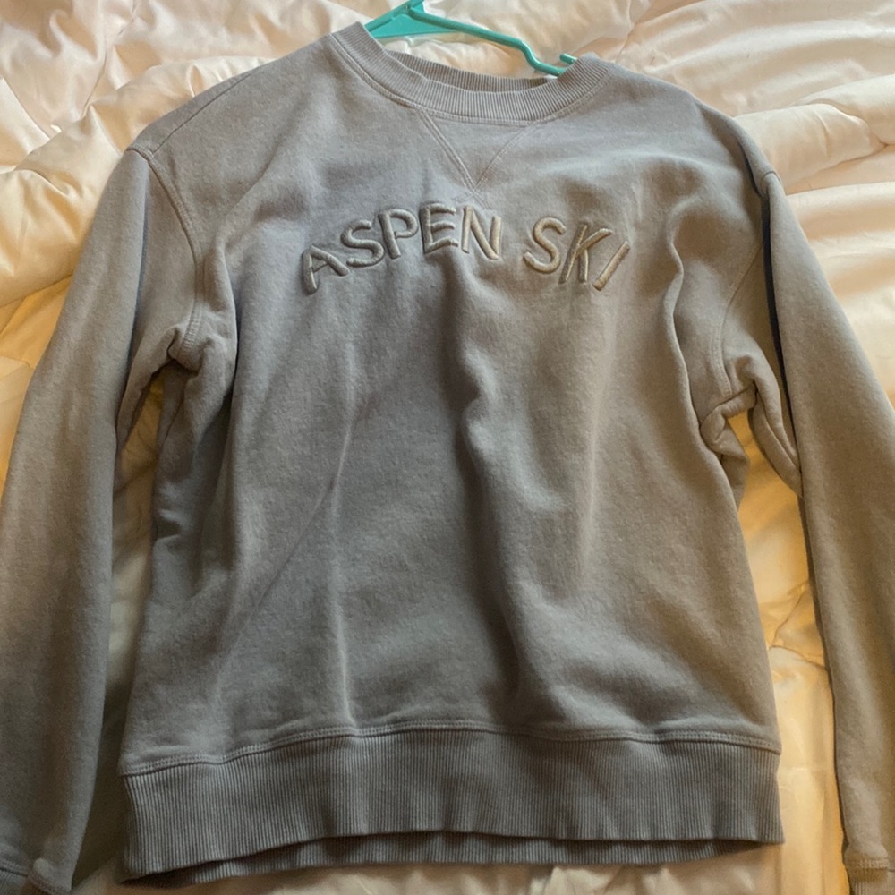 light blue aspen ski crewneck